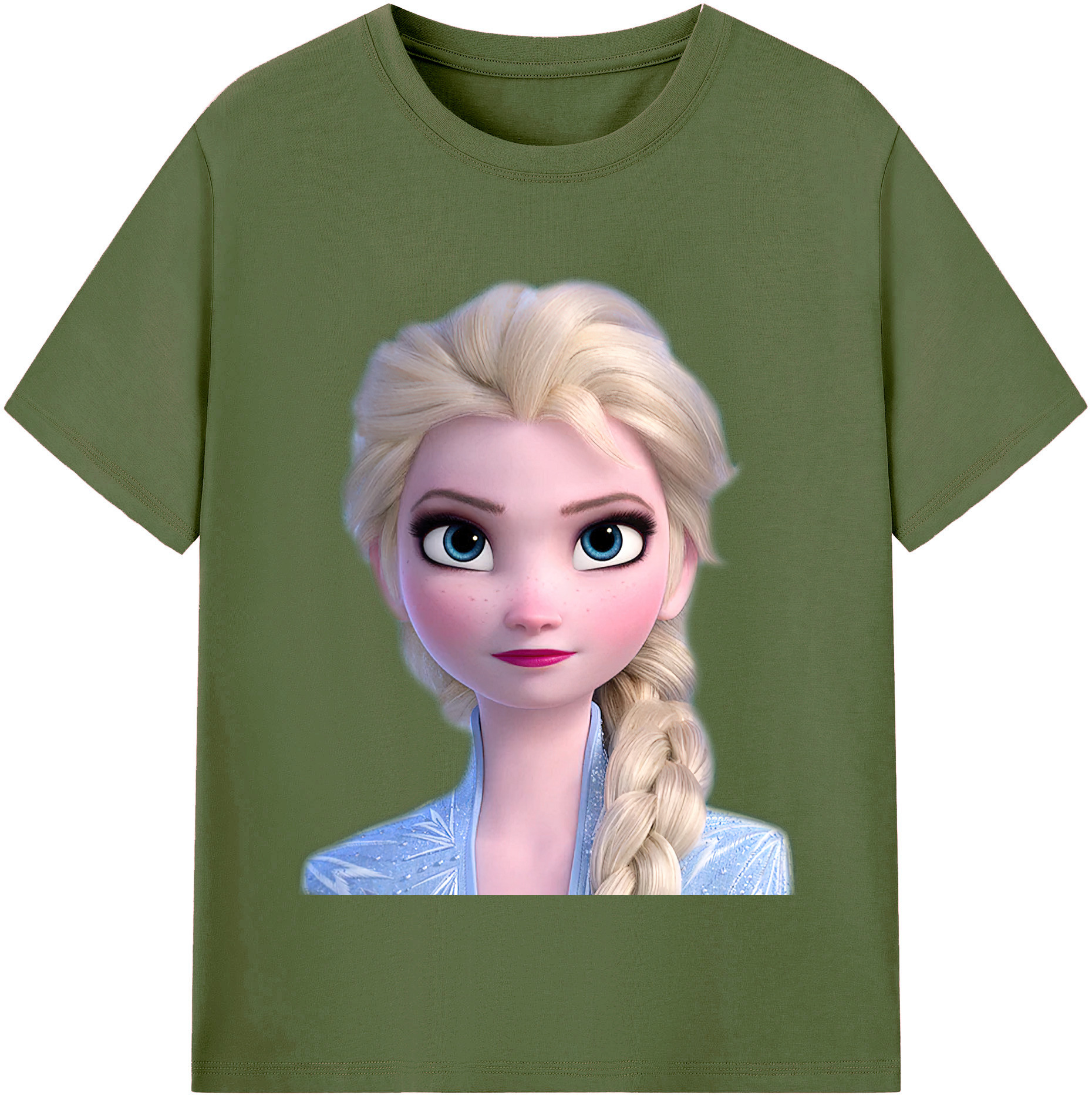 （画像用） アナと雪の女王 アンナ エルサ Frozen Anna Elsa 綿100％半袖Tシャツ（フロントプリント）